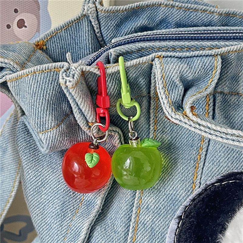Transparent Stereo Apple Keychain Cute Artificial Fruit Pendant Christmas Eve Christmas Couple Gift Decoration Transparent Stereo Apple Keychain Cute Artificial Fruit Pendant Christmas Eve Christmas Couple Gift Decoration