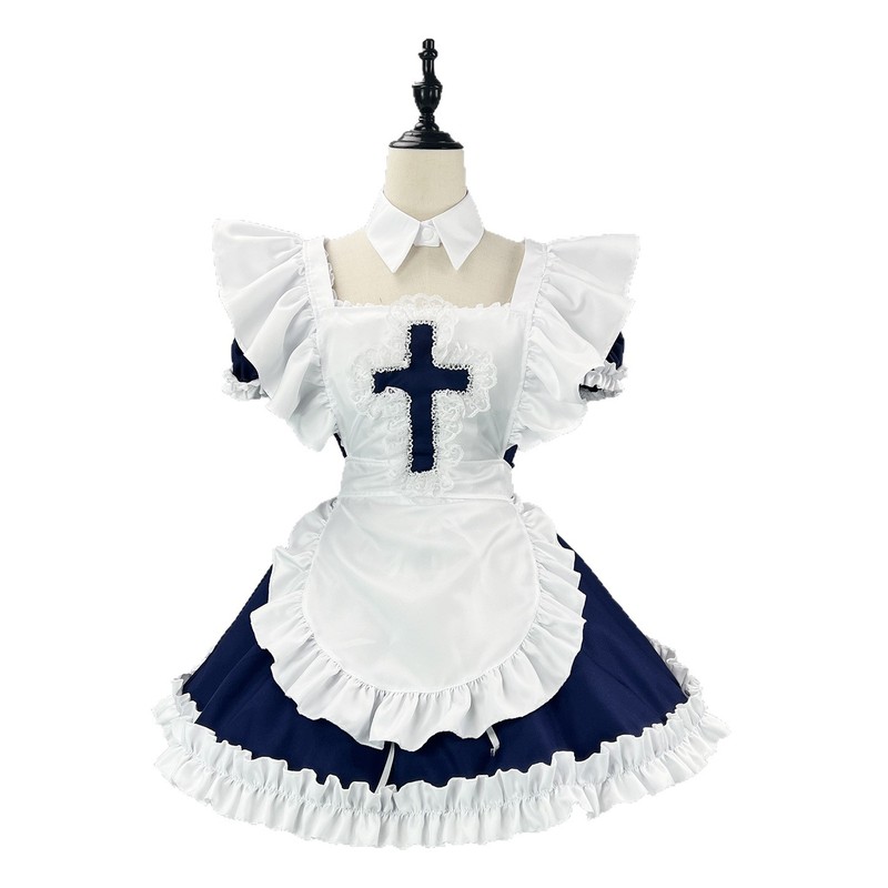 2025 新日本クラシック半袖メイドかわいい日本のメイドコスプレ女性メイド服ドレス|undefined
