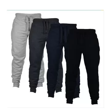 Cross-border 2023 Europe and the United States new men's casual pants AliExpress solid color casual sports pants fleece pants - ShopShipShake