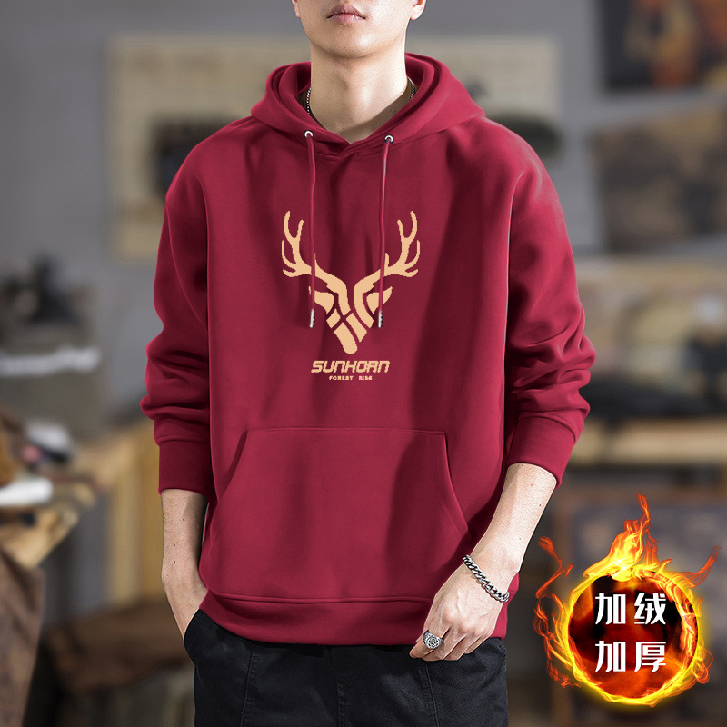 Meicha suéter hombre primavera y otoño nuevo abrigo pesado engrosado marca de moda suelta gran chaqueta casualizada con sombrero