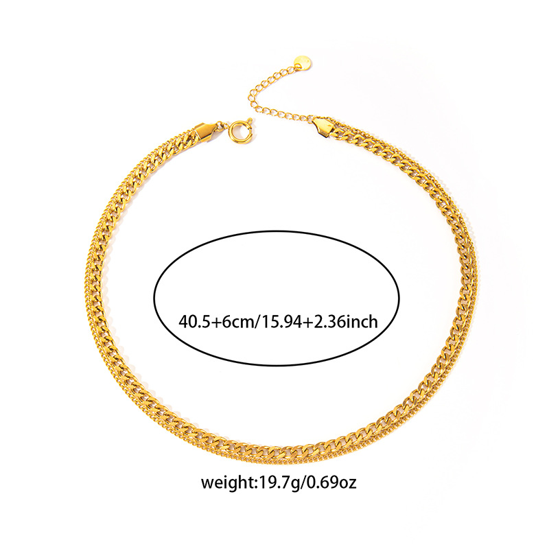 Joyería Al Por Mayor Elegante Color Sólido Acero Titanio Enchapado Collar Cadena De Clips Cadena De Cuerda Torcida display picture 28