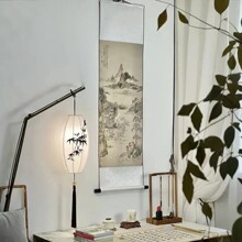 隔水吟窗图国风中式客厅茶室新中式古韵书房卷轴挂画卷轴古画装裱