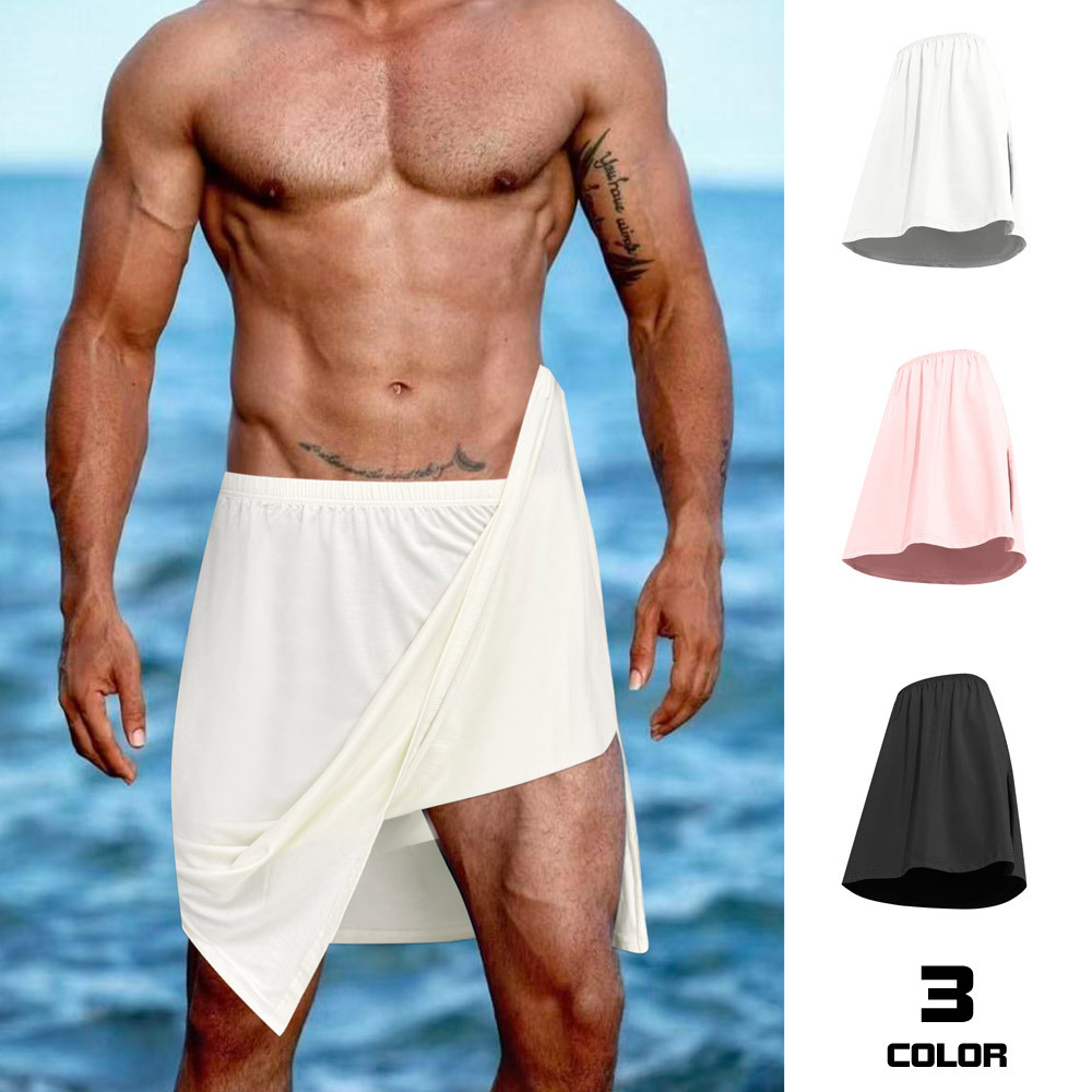 [Cross-Border] Adannu European and American Style Men's Skirt with Slits and No Pockets, Sexy Home Casual Boxer Skirt