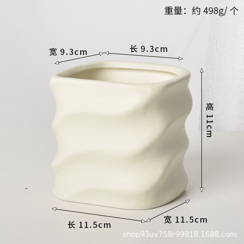 Pot de cerámica crema INS lujo ligero de alto nivel sensación de plantación de orquídeas mariposa simple orquídeas plantación de pot de porcelana blanca Dehua