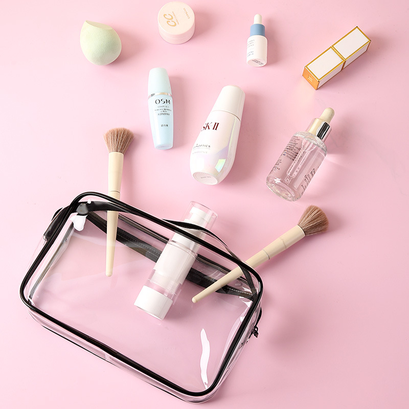 Bolsa de lavado portátil a prueba de agua, bolsa de cremallera a prueba de agua, bolsa de lavado visual de PVC, bolsa de maquillaje de viaje pequeña y grande.