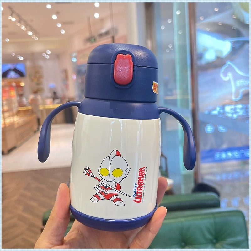 Новый детский чайник Ультрамен термос чашка пищевая новая ручка детская чашка для воды с защитой от падения воды
