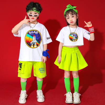 Children Singer rapper Hip hop street jazz dance costumes cheerleading costumes boy hip-hop clothing hip-hop suit children's costumes 