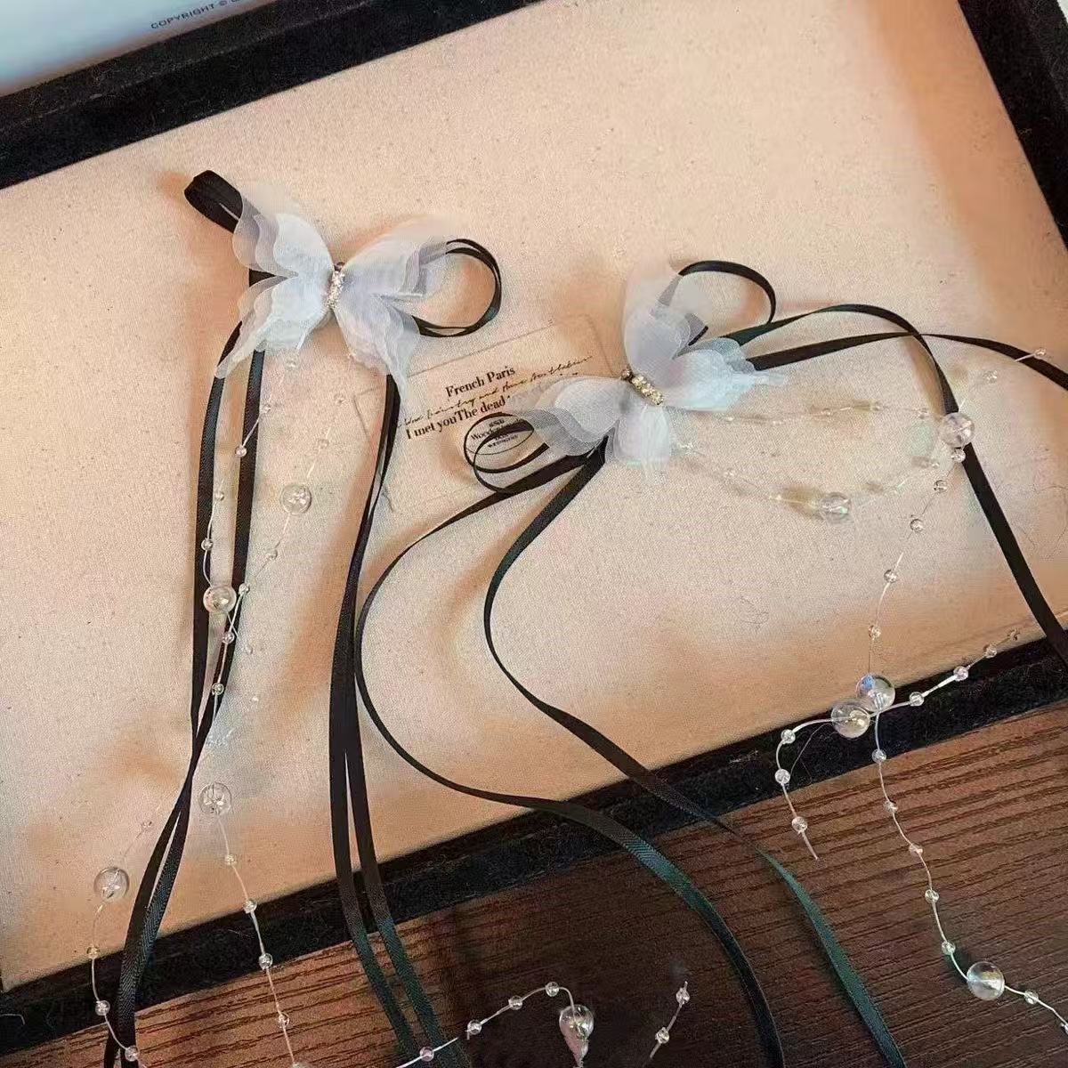 Dulce chica techo ~ Cinta dulce, lazo, cinta, horquilla, cabello trenzado, pinza de pico de pato, accesorios para el cabello, horquilla, puesto de un yuan