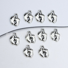 10x14mm合金DIY配饰可爱卡通小脚丫吊坠项链手链耳环饰品配件批发