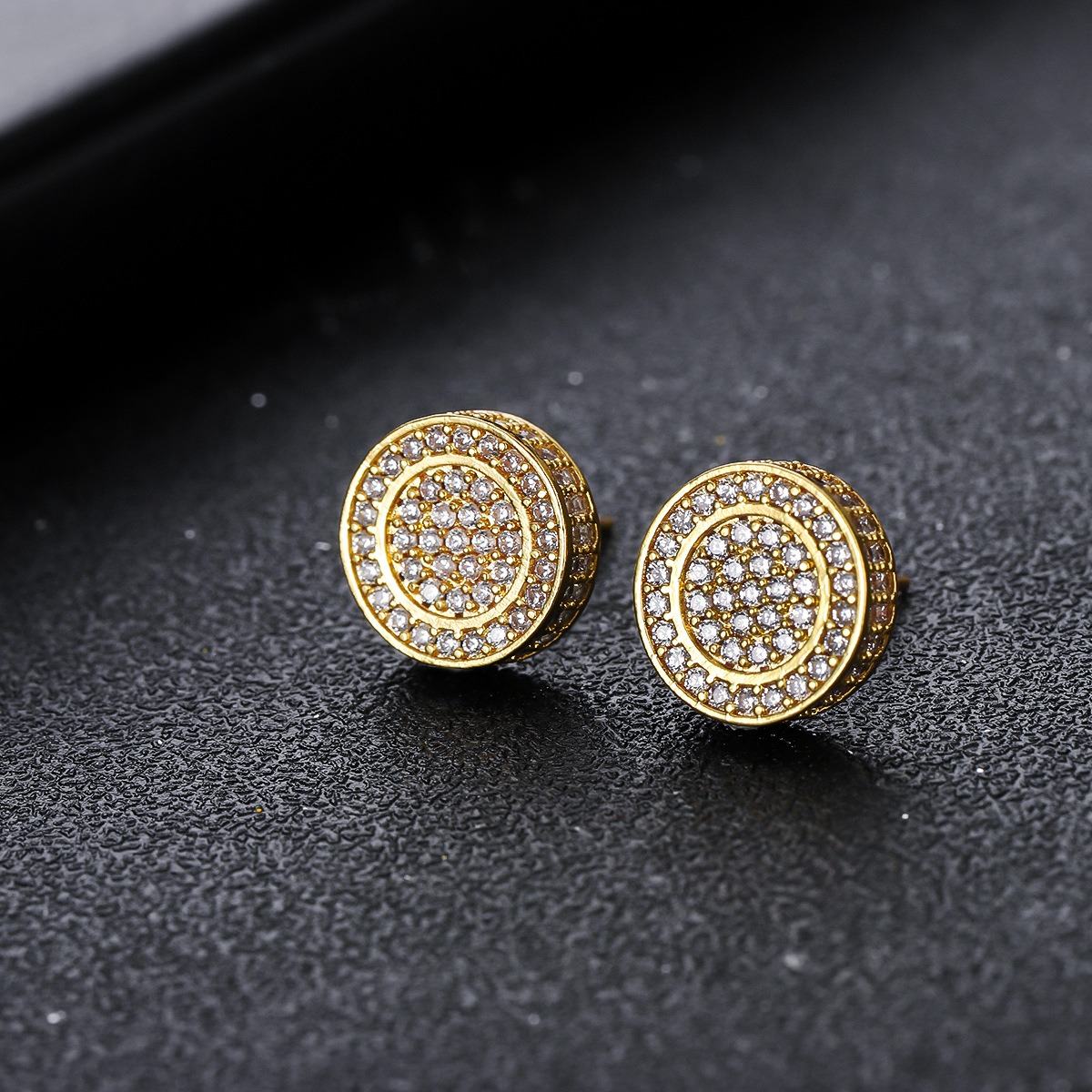 All Seasons Season 1 Pair IG Style Hip-Hop Geometric Copper Zircon Men's Unisex Earrings Ear Studs