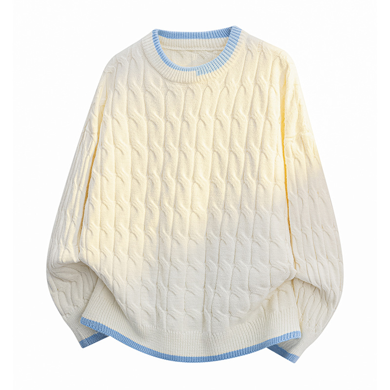 2026秋季青少年圆领长袖针织衫宽松运动风透气腈纶罗纹底摆，男装针织衫/毛衣，星座614