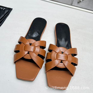 Slippers Slidesƽ��Ů��ЬYS�͸�L�^��ţƤ����һ�֛���Ь��Ʒ�|