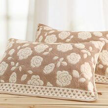 纯棉枕巾一对装加厚加大高档全棉成人老式毛圈家用吸汗枕头巾