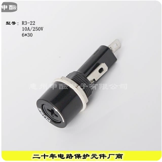 R3-22保险丝座 6*30 10A 250V 螺旋式 面板安装 保险管座