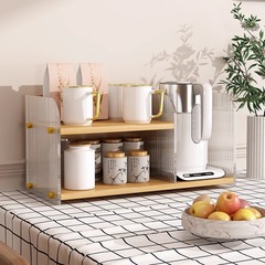 アクリルデスクトップ棚食卓収納棚カップ茶器多層カップ棚放水カップ水筒神器