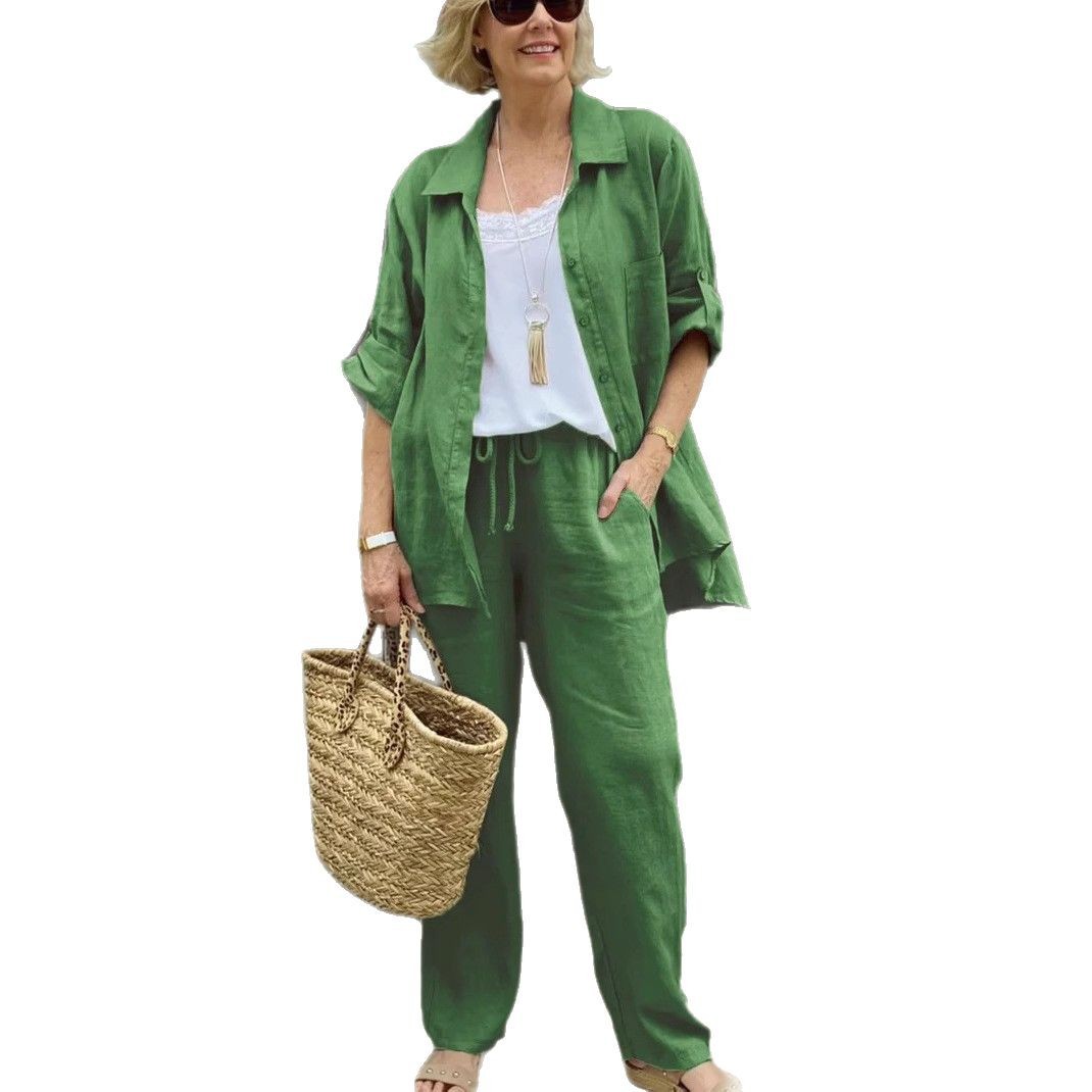Foreign Trade New Women's Shirt Suit 2024 Casual Urban Suit Independent Station Women's Clothing Aliexpress Amazon