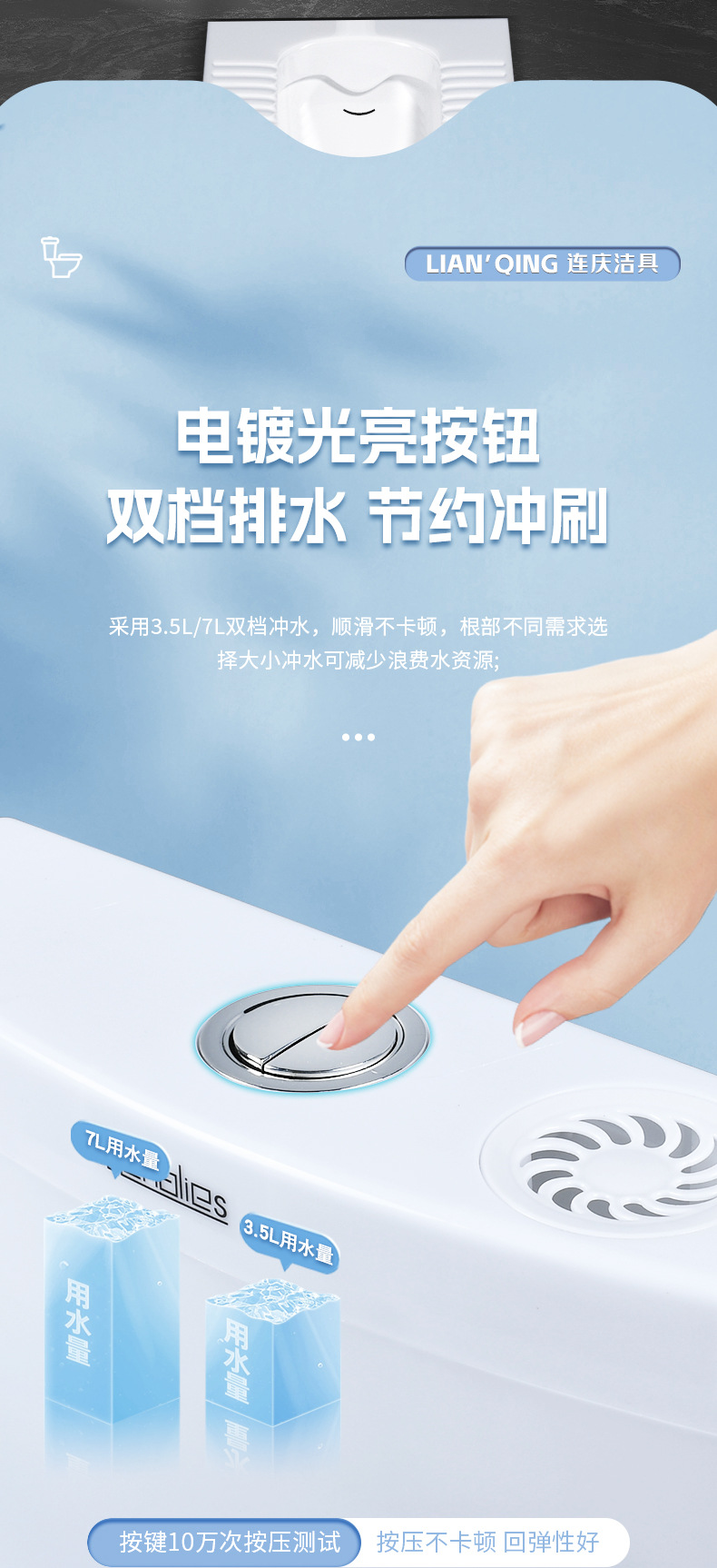Supply toilet water tanks, toilet flushing tanks, bathroom squat toilets, squat toilet water tanks, thickened wall-mounted toilet water tanks undefined
