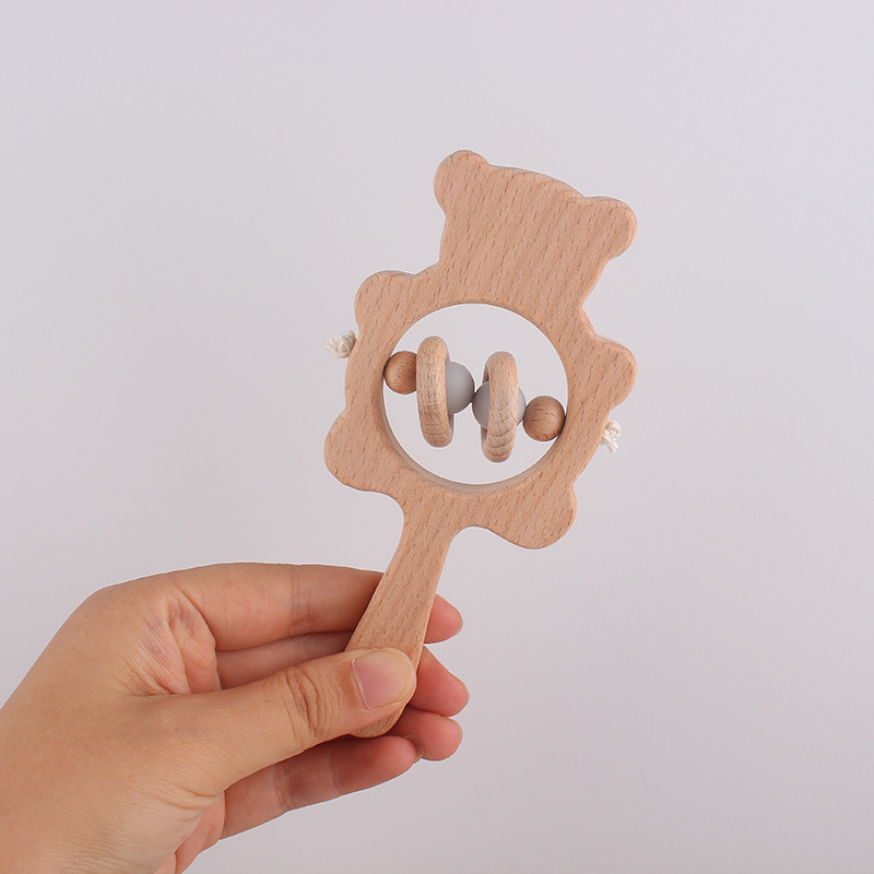 Juguetes de madera de haya para niños osos de hayales de madera artesanía ornamentación fábrica de juguetes decorativos