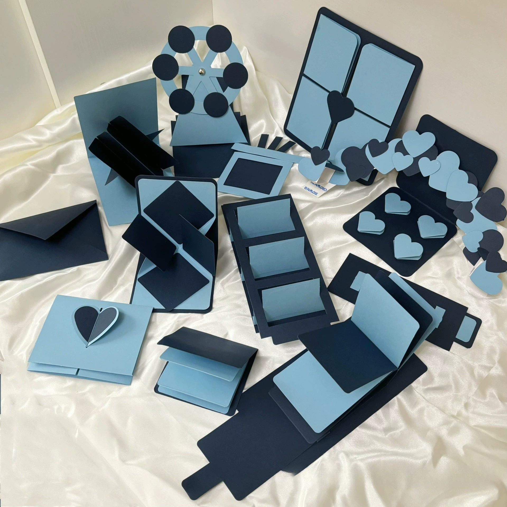 13-элементный набор материалов для создания книги-раскладушки своими руками, механизм готового продукта, материалы для детского сада, ручной механизм роста.