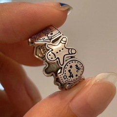 Doodle Gingerbread Man Ring for Women Open Finger Ring Adjustable Index Finger Ring for Thick Hands New Style Unique Design Non-Fading