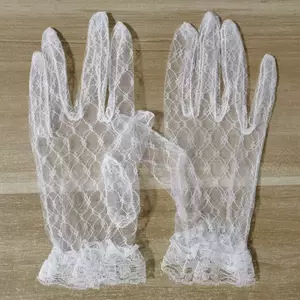 ถุงมือลูกไม้ตาข่ายแฟชั่นสำหรับเจ้าสาว