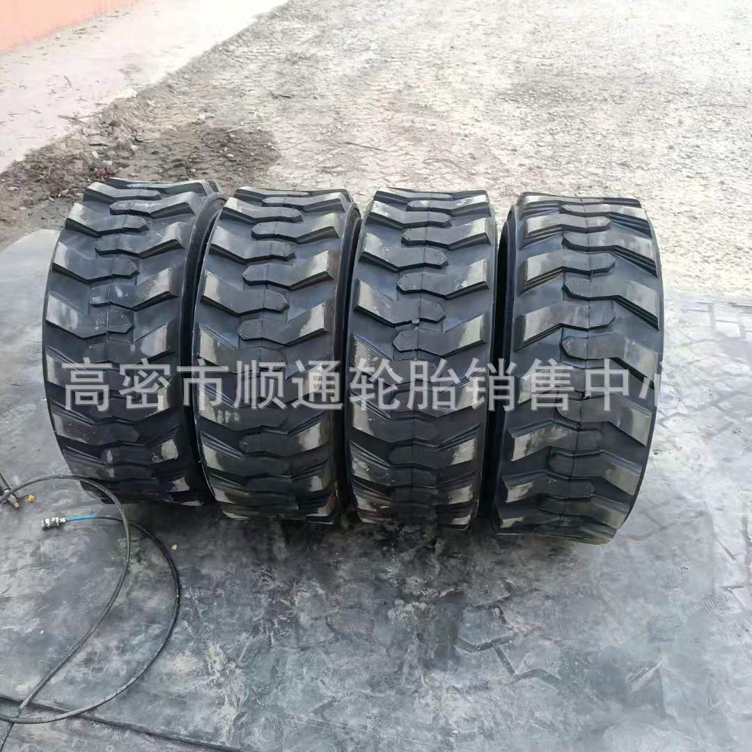 现货12-16.5滑移装载机轮胎真空10-16.5大块加深花纹滑移铲车轮胎