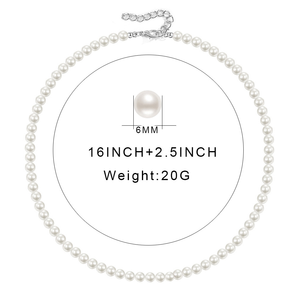 fashion simple pearl chain necklace wholesale nihaojewelry