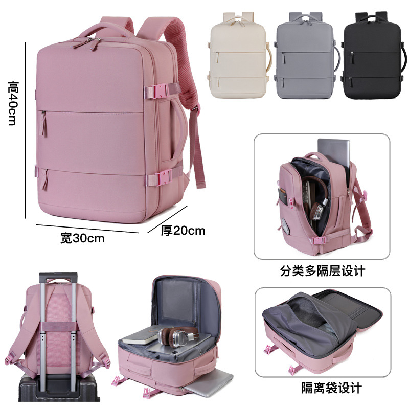 2025 nueva mochila simple para mujeres, bolsa de equipaje multifuncional recargable ligera, mochila de viaje corto