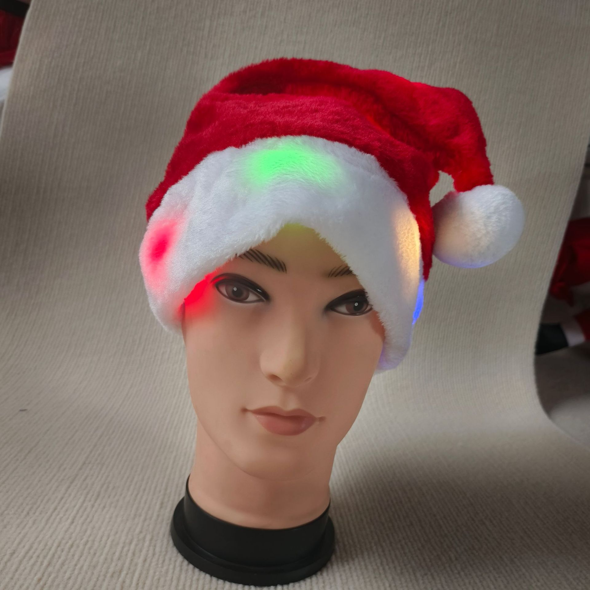 Gorras de navidad brillantes de navidad gorra de regalo de decoración de navidad estuche de batería n. ° 5 gorra de navidad gorra de navidad personalizada