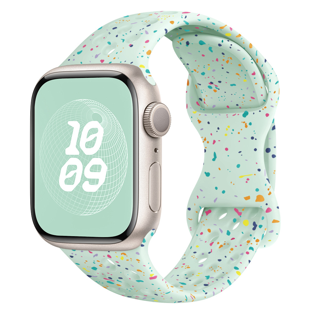 Suitable for Apple Watch with colorful dot rainbow butterfly clasp silicone strap iWatch SES91-8 Ultra Item Picture