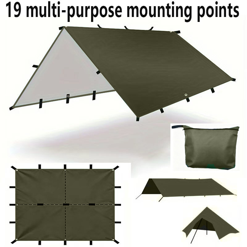 19 hanging point square canopy, thickened for sun and rain protection, suitable for camping, outdoor activities, and barbecues, made of Oxford cloth, for cross-border sales