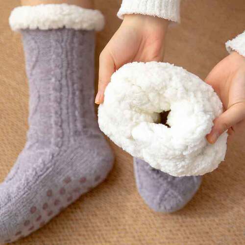 Floor socks, adult women's snow socks, carpet socks, home socks, plus pile carpet sleep socks, slippers, leg covers