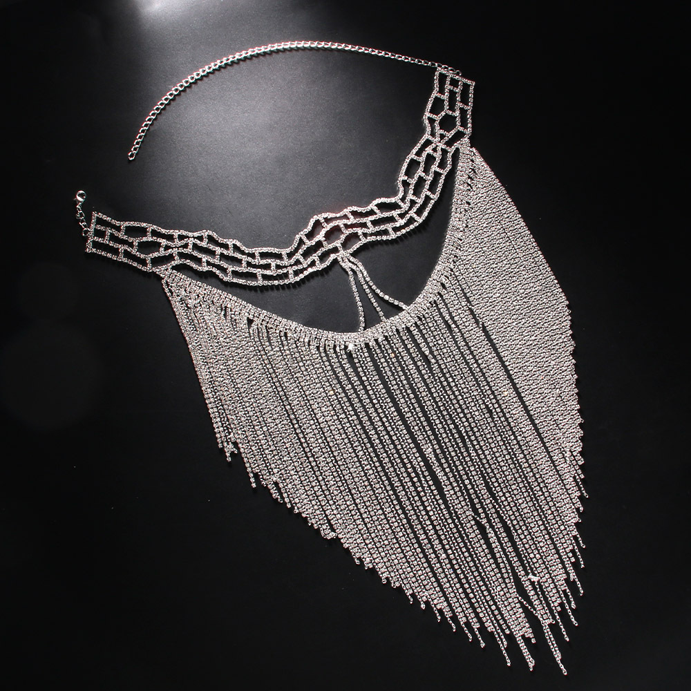 Amazon Venta caliente rhinestone máscara europea y americana exagerada borla Halloween bola máscara exótica accesorios máscara