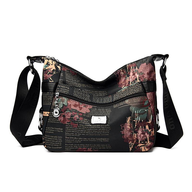 Bolsa de mujer 2023 nueva bolsa de mensajero de hombro de tela Oxford impermeable bolsa de Madre de mujer de mediana edad de gran capacidad multicompartimento