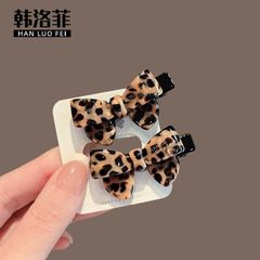 网红蝴蝶结碎发夹子韩国新品头饰简约亚克力鸭嘴夹豹纹边夹刘海卡