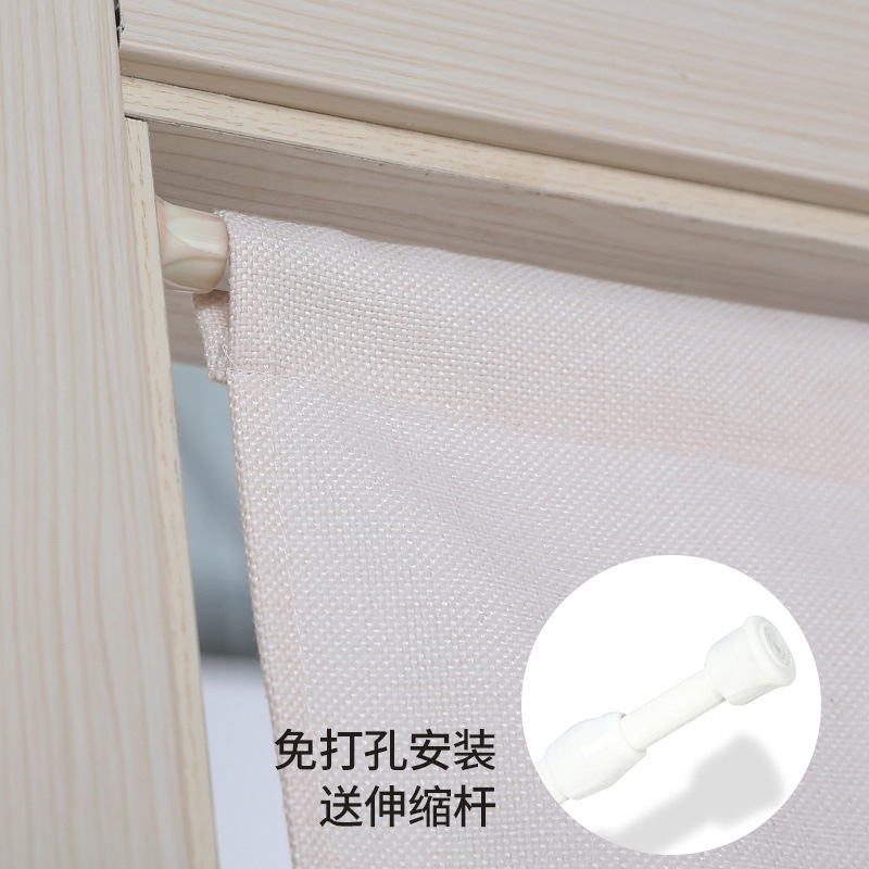 复古风门帘隔断帘家用卧室房间布帘子免打孔厨房卫生间遮挡帘半帘|undefined
