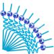 Royal blue ball blue straw
