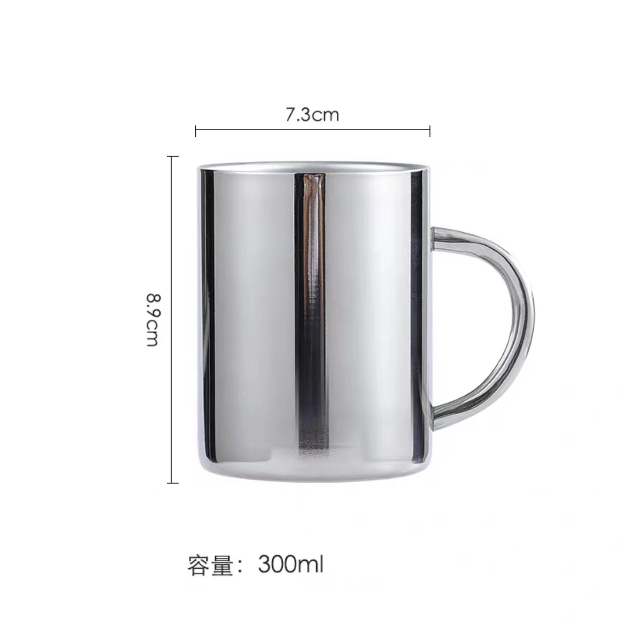 304 acero inoxidable de doble capa taza de agua aislante taza de boca de niños taza con tapa taza doméstica taza de comedor de jardín de infantes