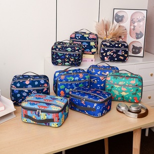 New Cross-Border Kindergarten Lunch Bag, Cute 3D Printed Satchel Toiletry Bag, Large Capacity Satchel Travel Cosmetics Bag