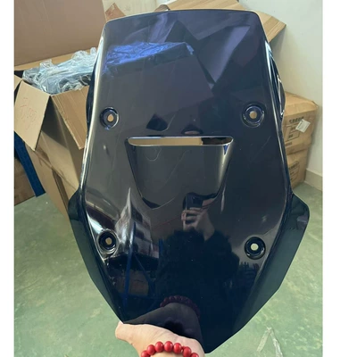 800MT heightened and widened windshield for spring breeze 800 MT modified windshield chest protection imported windshield (Motorcycle front windshield) - transparent-black