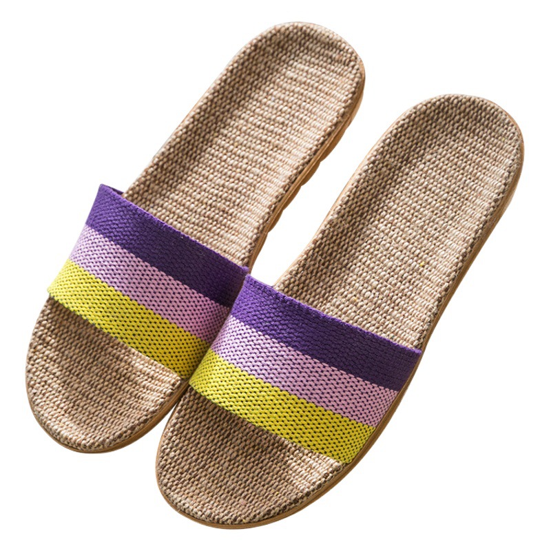 Linen Slippers Spring and Autumn Summer Four Seasons Household Thick Bottom Rattan Straw Summer Men's and Women's Slippers Home Indoor Wholesale