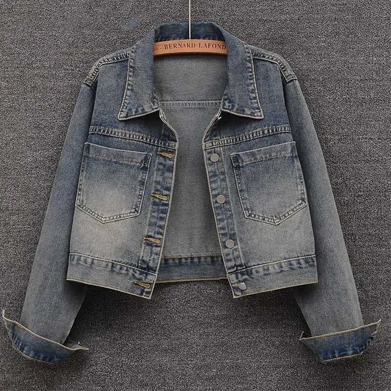 Autumn retro denim short jacket