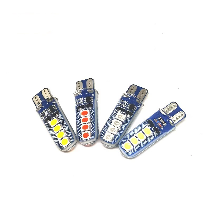 Автомобильный светодиодный T10 W5W RGB вспышка силиконовый свет 194 168 3030 8светодиодный индикатор 12V