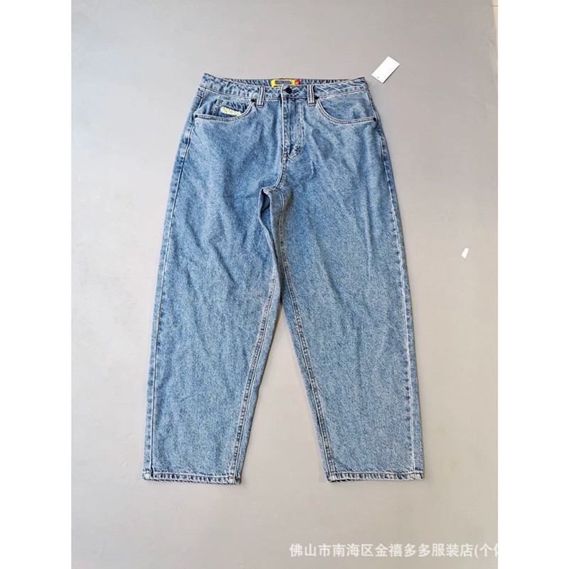 Foreign trade denim skateboard pants polar new standard big boy trend new embroidery wear-resistant straight loose star