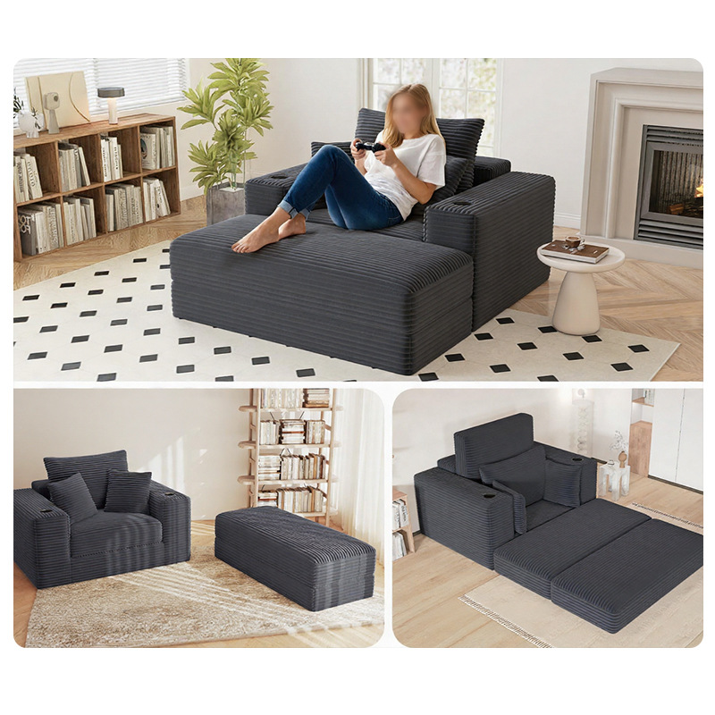 Amazon sin hueso gran sofá 28D esponja sofá de compresión módulo de sala de estar sofá de cama individual sofá