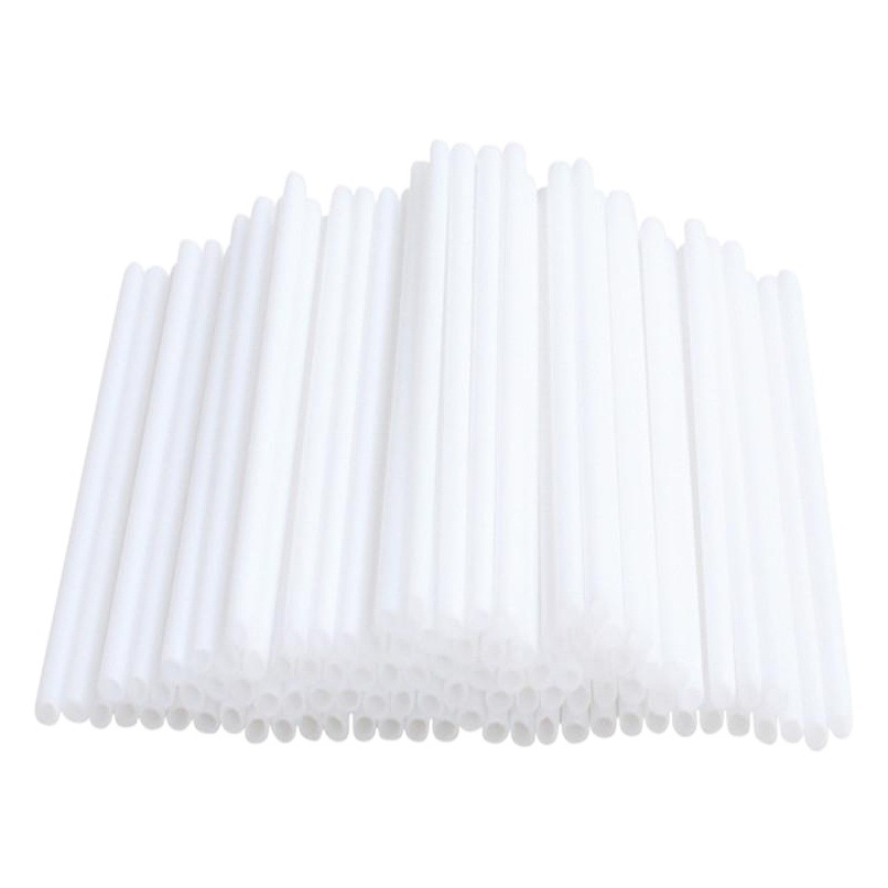 Fuente de la fábrica Lollipop plástico paja hueco palo grado alimenticio tubo blanco caramelo hornear pastel palo de plástico