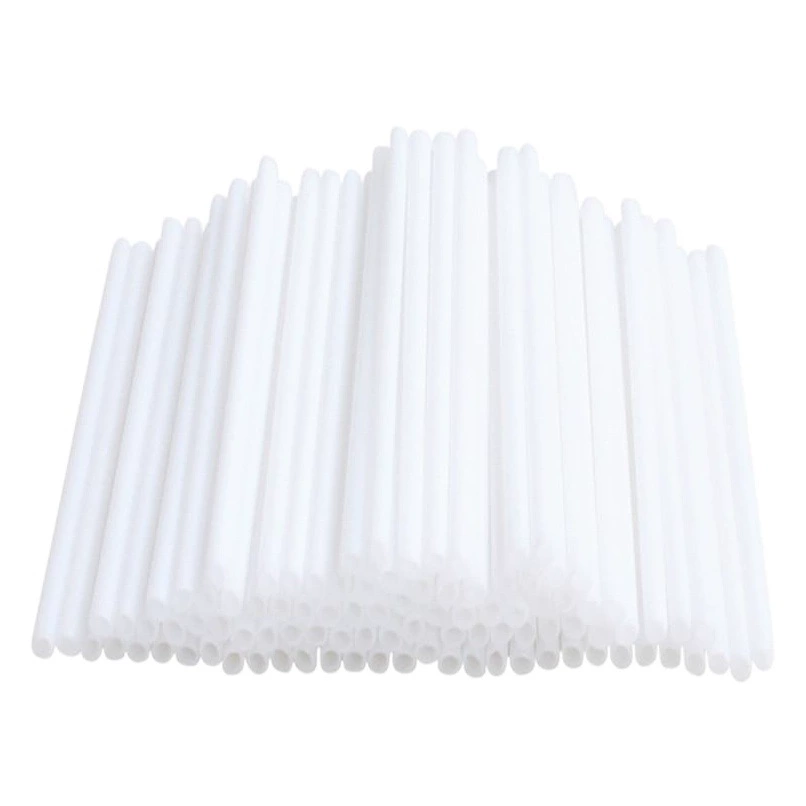 Заводская поставка леденец пластиковый соломенный полый Бар Пищевой Белый тюбик Конфеты выпечки торт Пластиковая Палочка