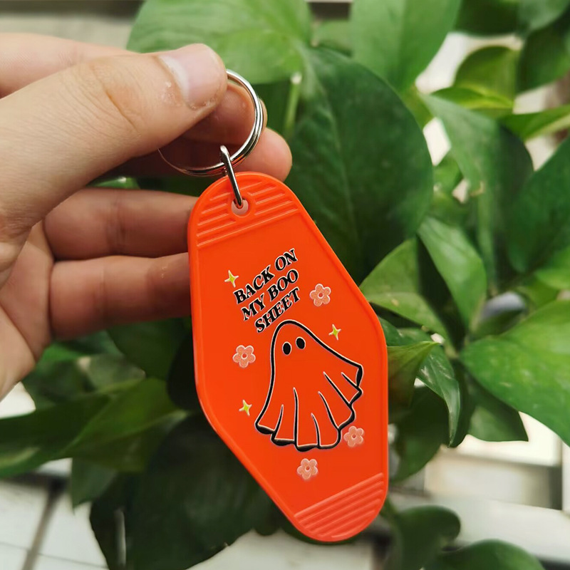 复古宾馆钥匙扣UV印刷万圣节礼物钥匙扣跨境热卖