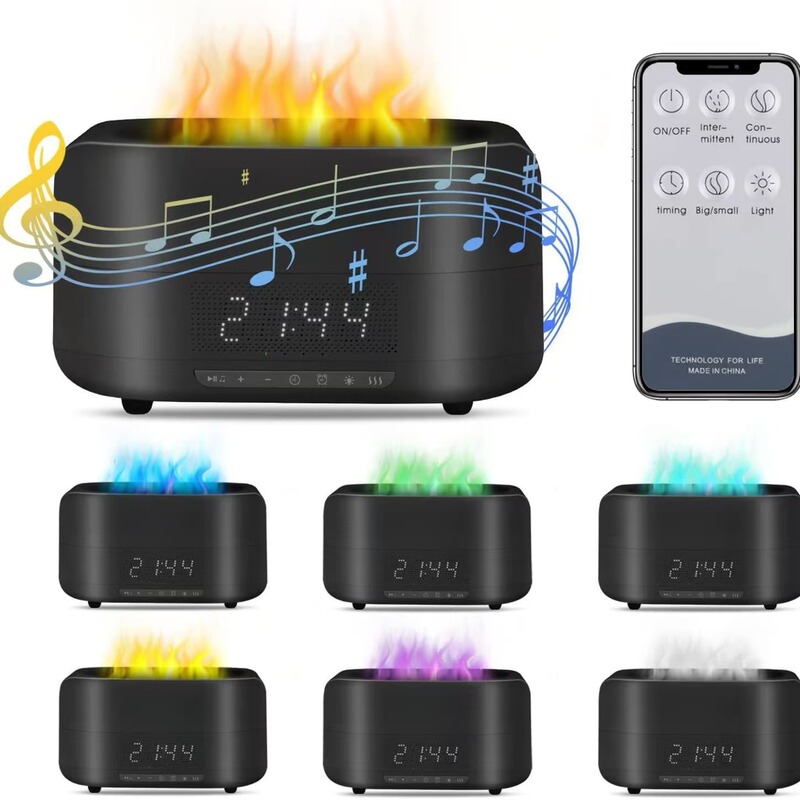 北欧シンプルなbluetooth炎アロマシミュレーション炎加湿器bluetoothスピーカー雰囲気ランププレゼント加湿器|undefined