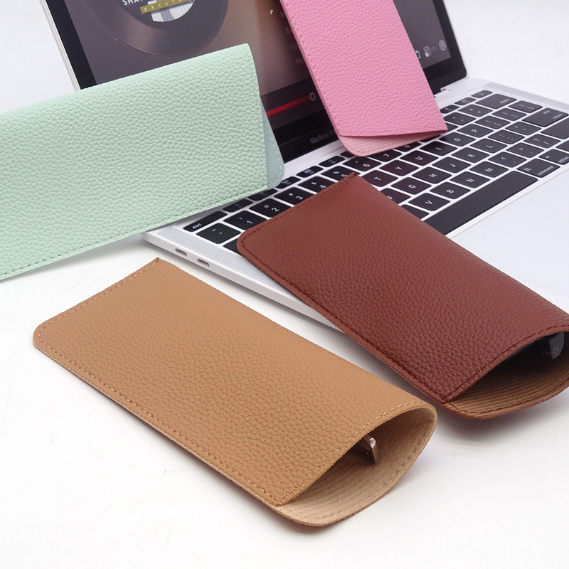 Litchi Grain Leather Open-Ended Sunglasses Pouch, Glasses Pouch, Knife Pocket, Dustproof Storage Bag, Portable Slant Pocket Litchi Grain Leather Open-Ended Sunglasses Pouch, Glasses Pouch, Knife Pocket, Dustproof Storage Bag, Portable Slant Pocket
